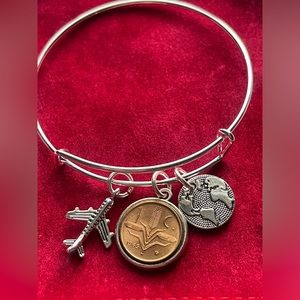 Isolate unique Mexico 1 cents coin bangle bracelet with charms